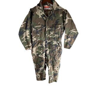 Vintage Winchester Coveralls Mens Medium Camo Hunting Workwear 90s Jumpsuit Bibs